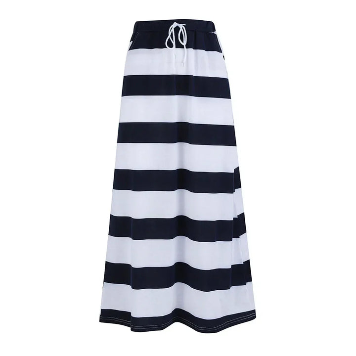 Trendy Striped Maxi Skirt – Chic & Flowing Design