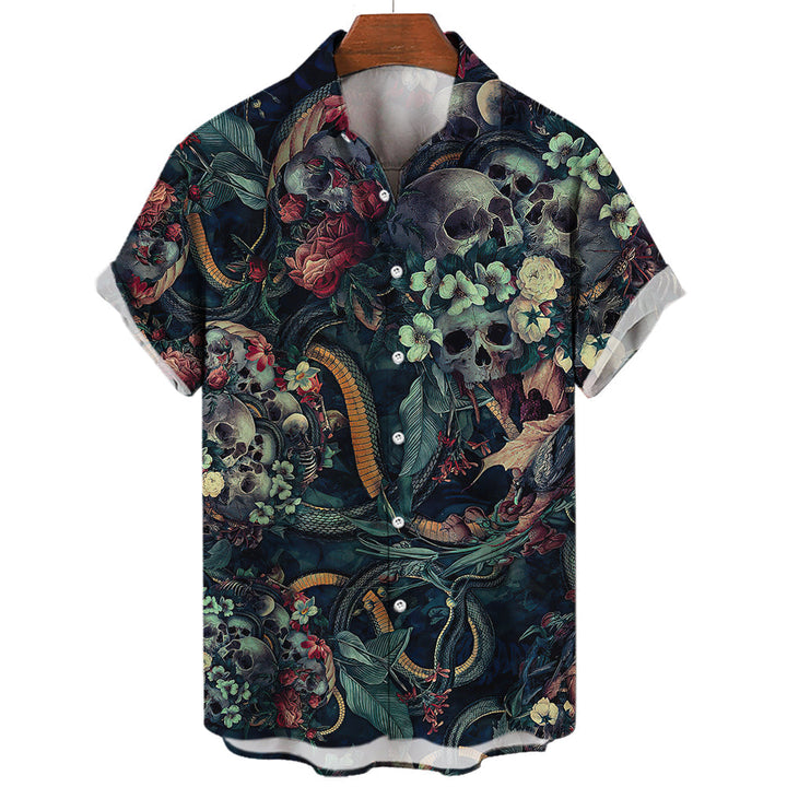 Hawaiian Skull T-Shirt – Trendy Graphic Tee with Tropical Vibes