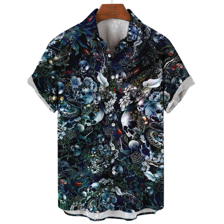 Hawaiian Skull T-Shirt – Trendy Graphic Tee with Tropical Vibes