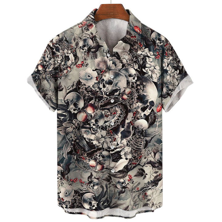 Hawaiian Skull T-Shirt – Trendy Graphic Tee with Tropical Vibes