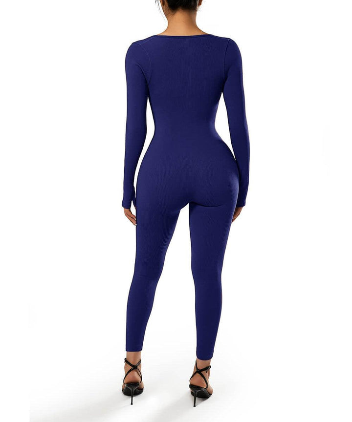 Long Sleeve Seamless Jumpsuit – Trendy & Comfortable All-Day Wear