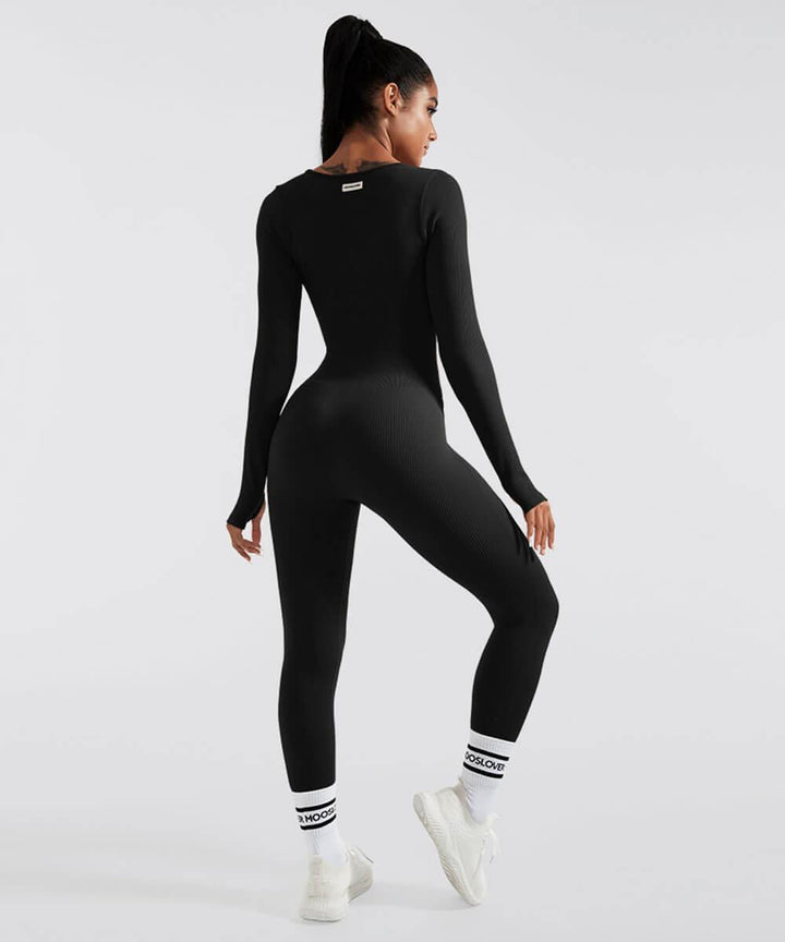 Long Sleeve Seamless Jumpsuit – Trendy & Comfortable All-Day Wear