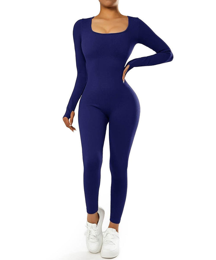 Long Sleeve Seamless Jumpsuit – Trendy & Comfortable All-Day Wear