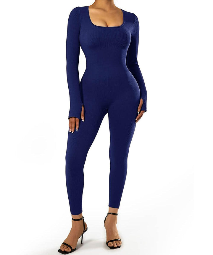Long Sleeve Seamless Jumpsuit – Trendy & Comfortable All-Day Wear
