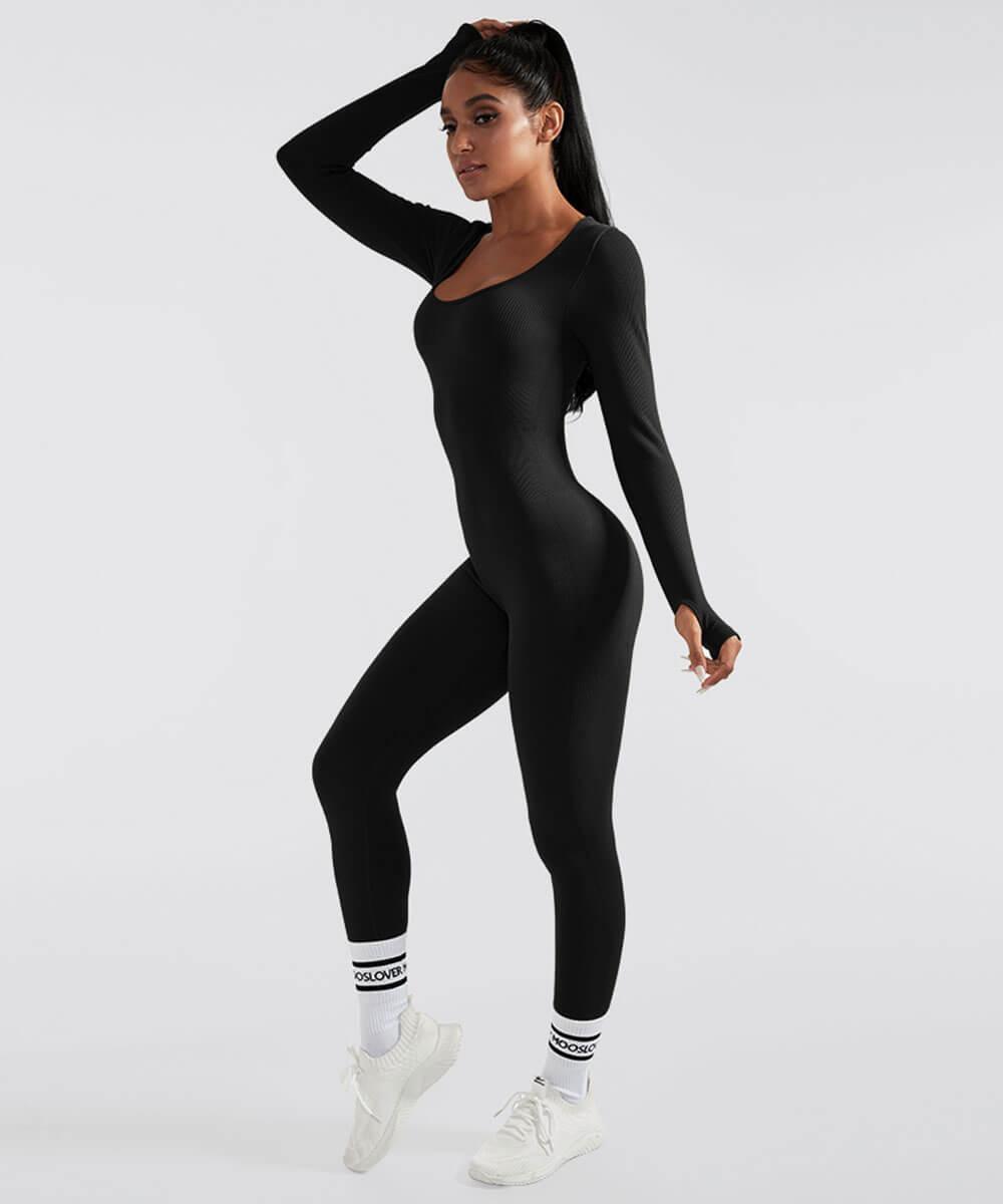Long Sleeve Seamless Jumpsuit – Trendy & Comfortable All-Day Wear