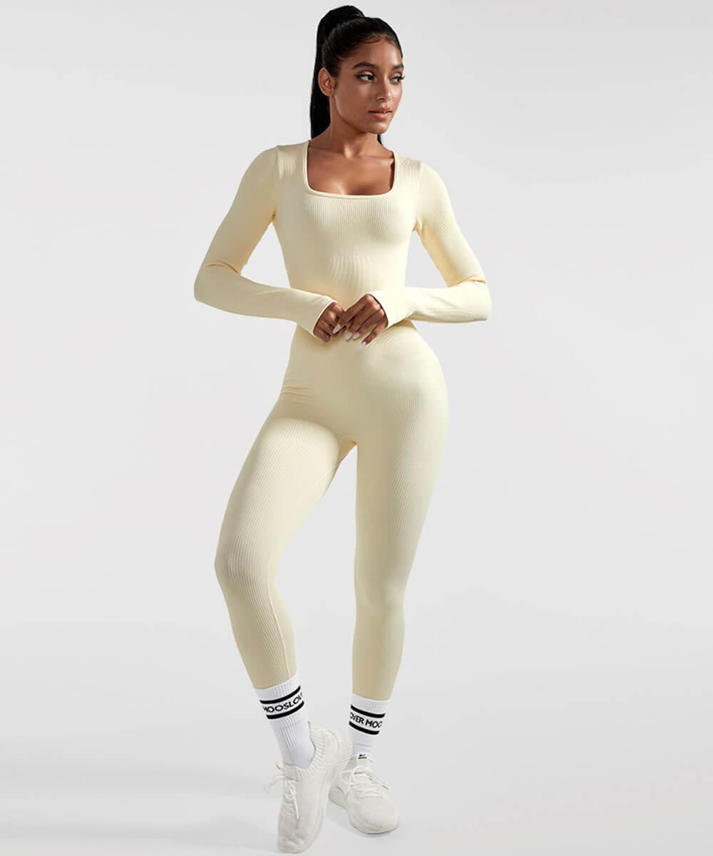 Long Sleeve Seamless Jumpsuit – Trendy & Comfortable All-Day Wear