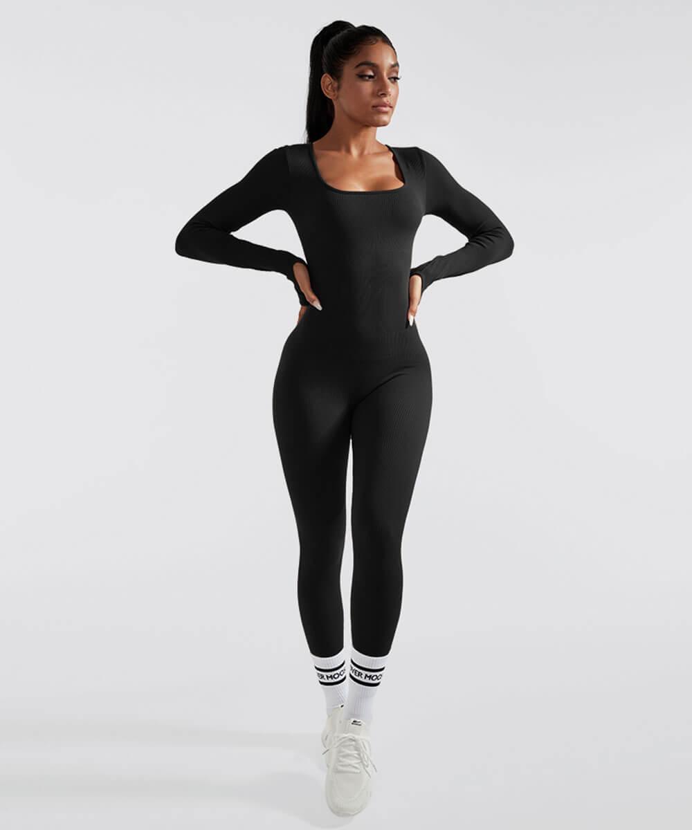 Long Sleeve Seamless Jumpsuit – Trendy & Comfortable All-Day Wear