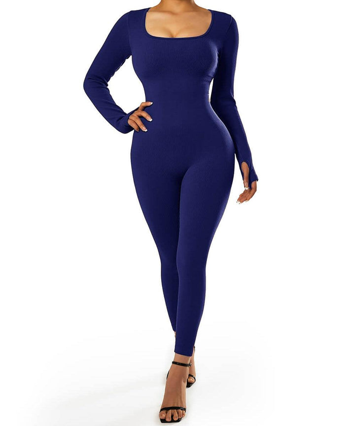 Long Sleeve Seamless Jumpsuit – Trendy & Comfortable All-Day Wear