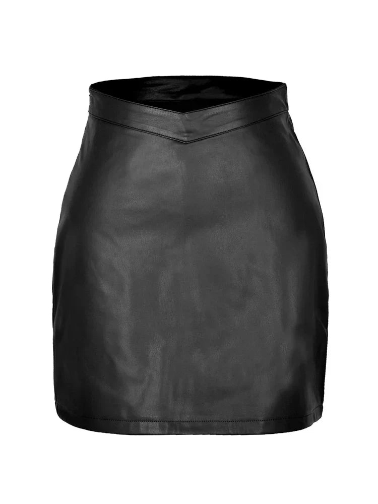 Faux Leather Mini Skirt – Trendy & Chic Statement Piece