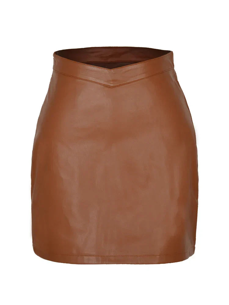 Faux Leather Mini Skirt – Trendy & Chic Statement Piece