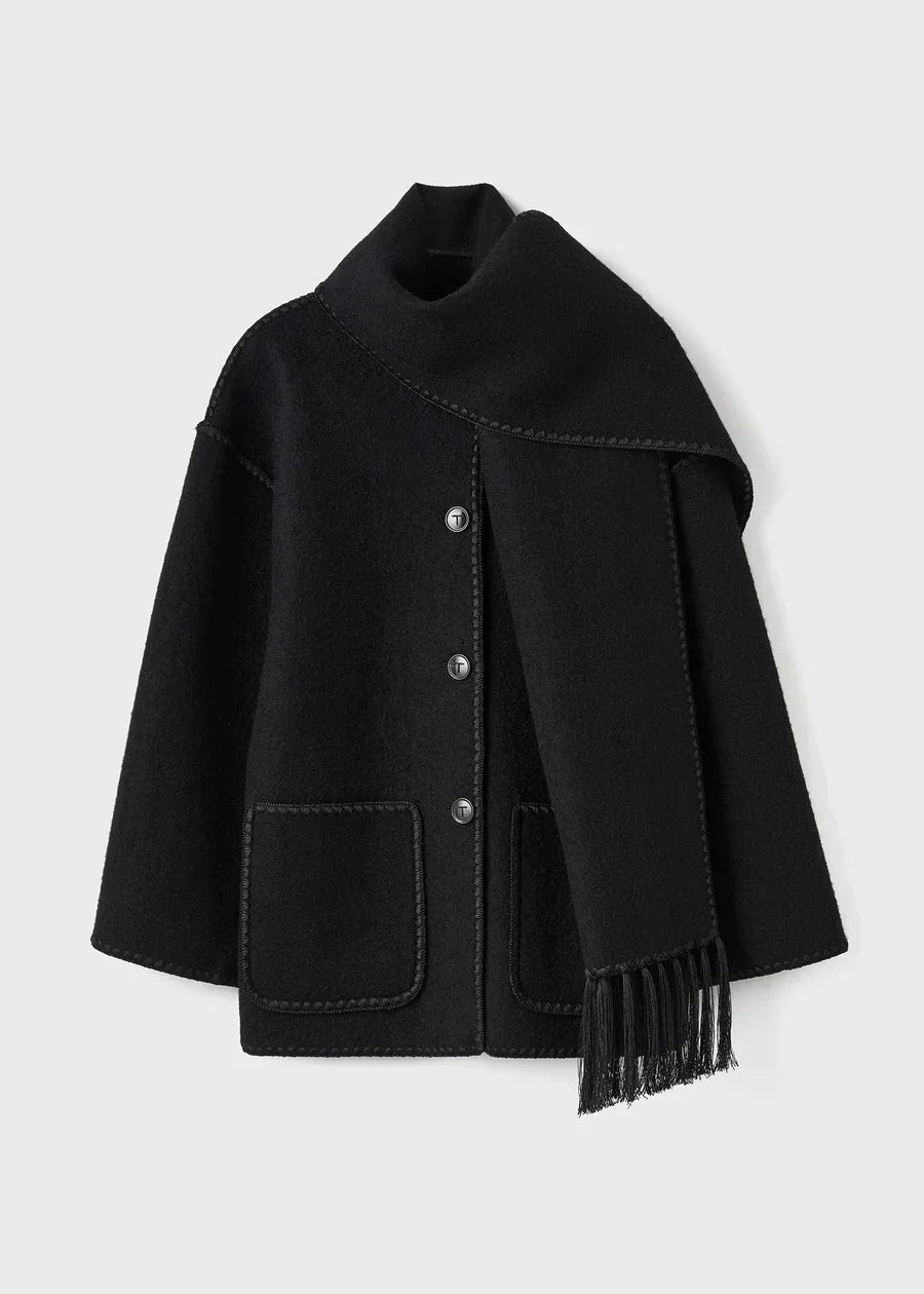 Elegant Scarf Jacket – Sophisticated Layering Piece for Chic Outfits