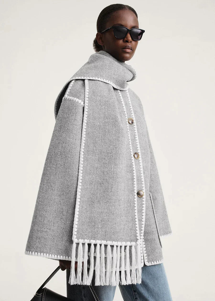 Elegant Scarf Jacket – Sophisticated Layering Piece for Chic Outfits