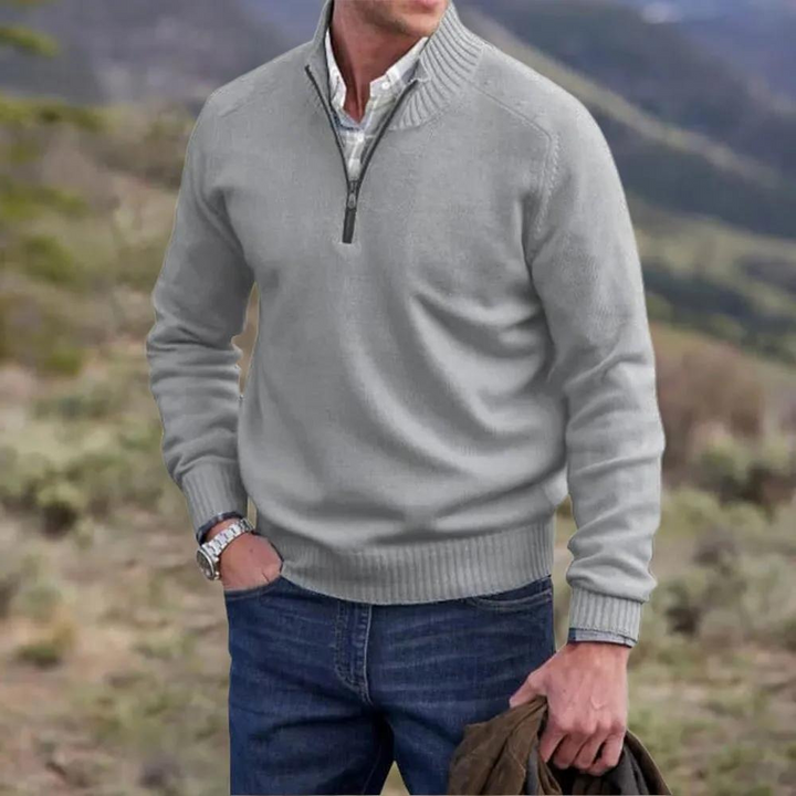Polished Zip-Up Sweater – Elegant & Sophisticated Wardrobe Essential
