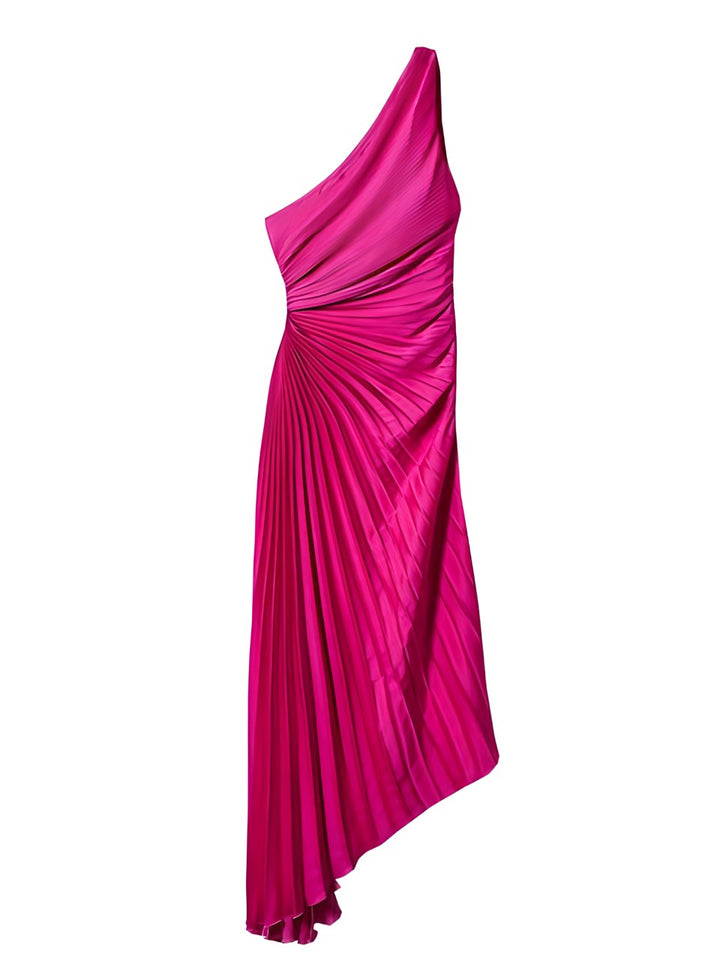One Shoulder Pleated Dress – Chic & Elegant Evening Wear