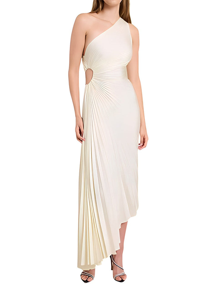 One Shoulder Pleated Dress – Chic & Elegant Evening Wear