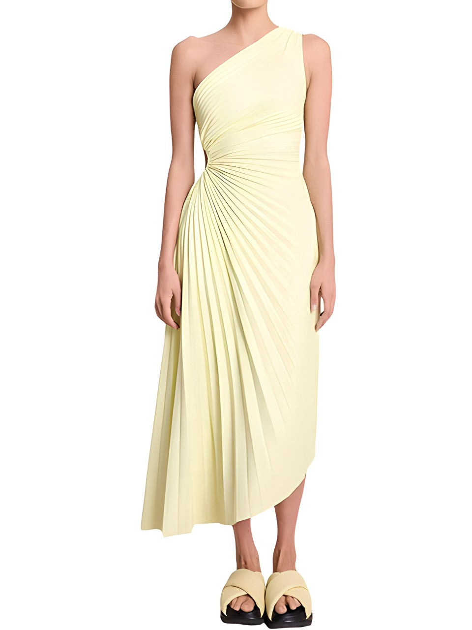 One Shoulder Pleated Dress – Chic & Elegant Evening Wear