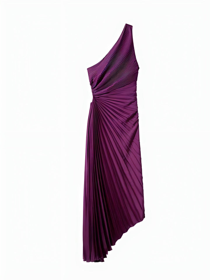 One Shoulder Pleated Dress – Chic & Elegant Evening Wear