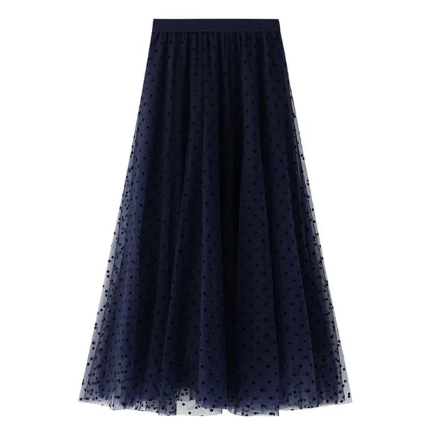 Dotted Long Skirt – Trendy & Flowing Design for Effortless Style