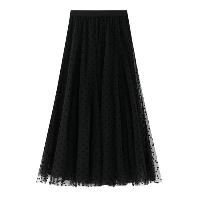 Dotted Long Skirt – Trendy & Flowing Design for Effortless Style