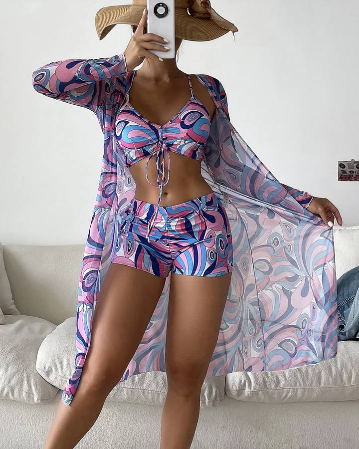 High Waist Cover-Up Bikini Set – Trendy & Stylish Swimwear for Your Next Beach Day
