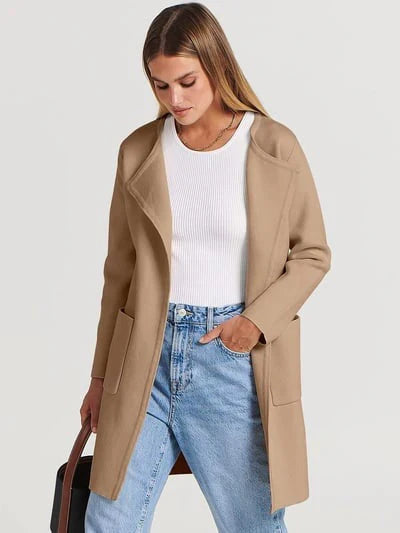 Elegant Lapel Coatigan – Sophisticated Layering Piece for Chic Styles