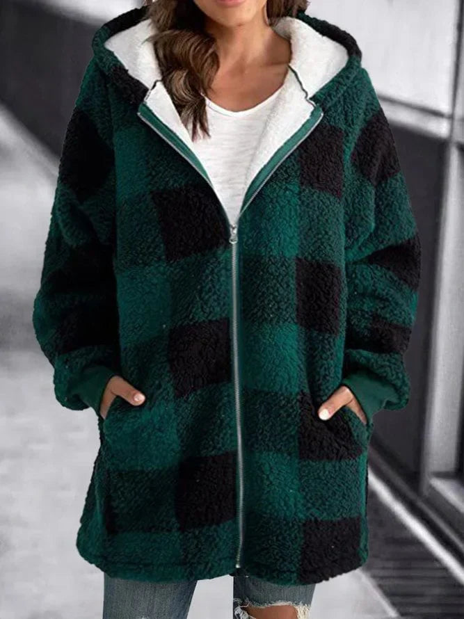 Checkered Oversized Jacket – Trendy & Chic Layering Piece