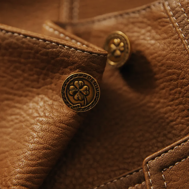 Vintage-Inspired Leather Jacket – Chic & Trendy Outerwear