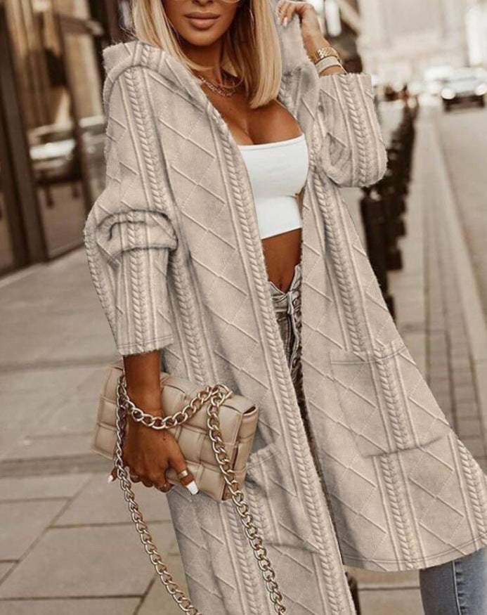 Long Hooded Cardigan – Trendy & Chic Layering Essential