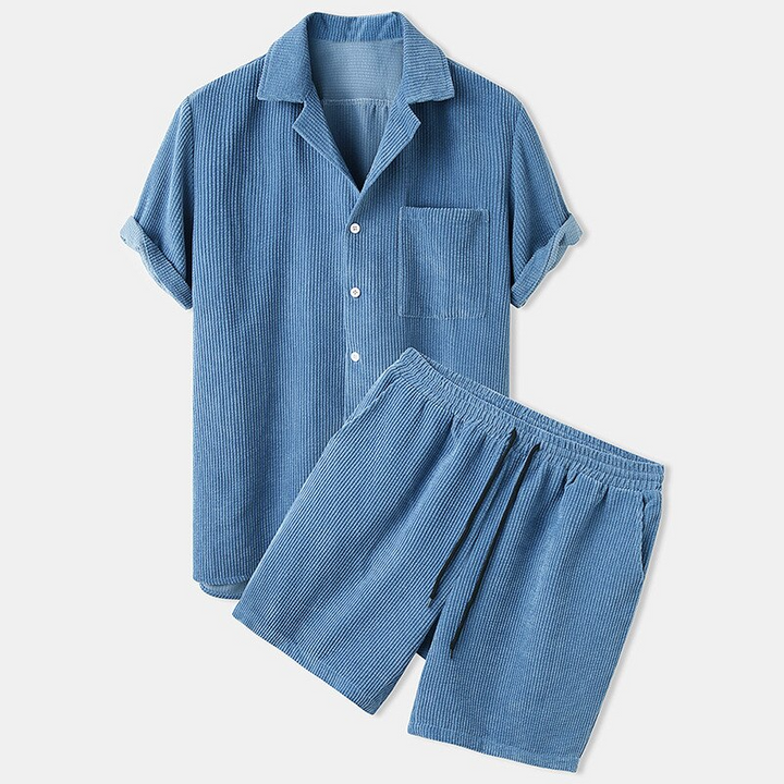 Men's Trendy Velvet Short Set – Stylish & Comfortable Summer Wear