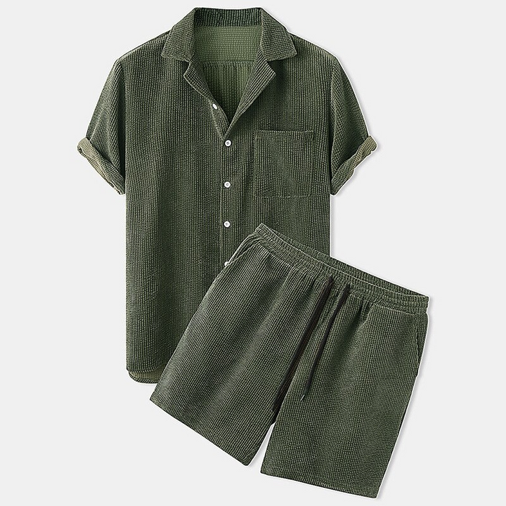 Men's Trendy Velvet Short Set – Stylish & Comfortable Summer Wear