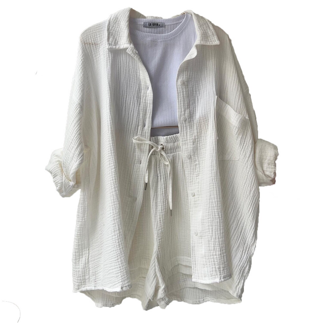 Women's Cotton Two-Piece Set – Trendy & Comfortable Loungewear Outfit