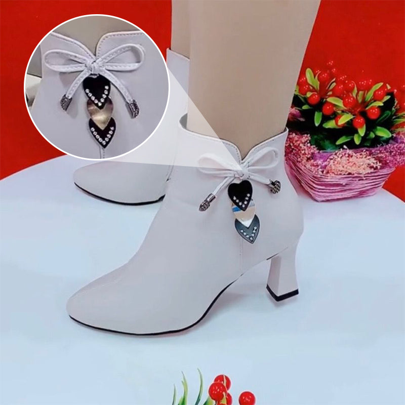Suede Ankle Boots with Bow – Chic & Trendy Fashion Footwear