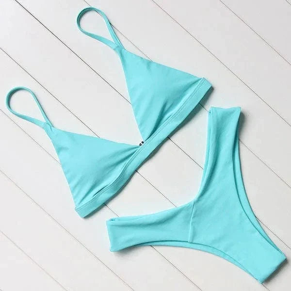 Simple Two-Piece Bikini – Trendy & Elegant Swimwear for Summer Fun