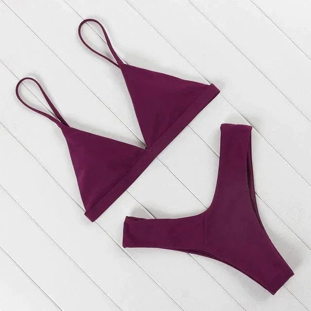 Simple Two-Piece Bikini – Trendy & Elegant Swimwear for Summer Fun