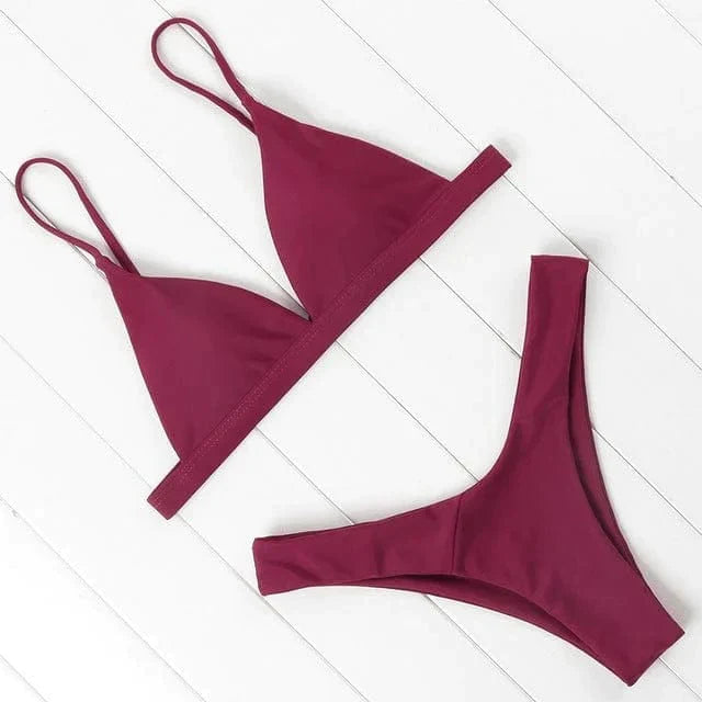 Simple Two-Piece Bikini – Trendy & Elegant Swimwear for Summer Fun