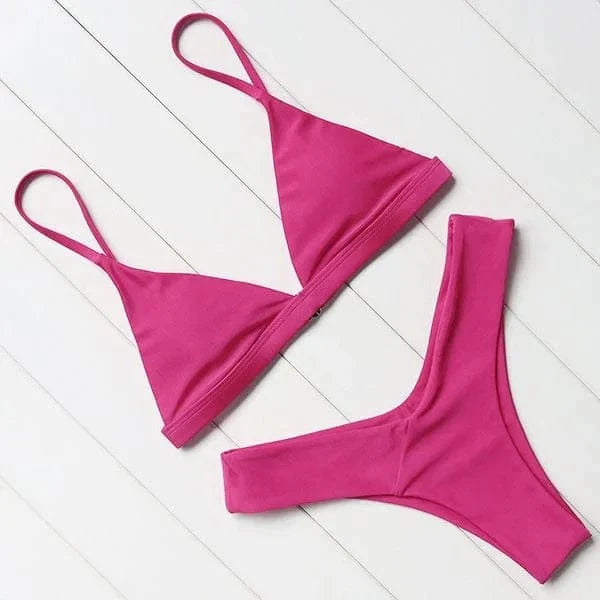Simple Two-Piece Bikini – Trendy & Elegant Swimwear for Summer Fun