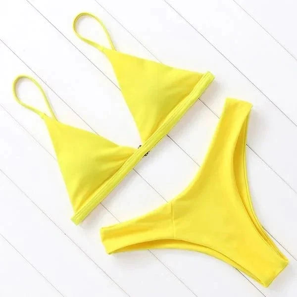 Simple Two-Piece Bikini – Trendy & Elegant Swimwear for Summer Fun