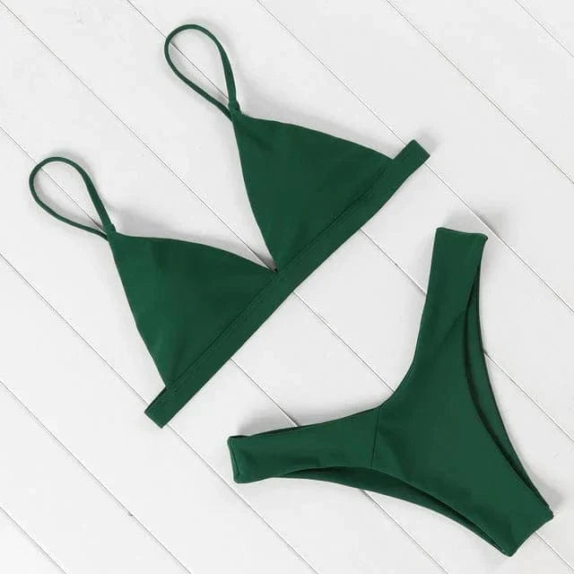 Simple Two-Piece Bikini – Trendy & Elegant Swimwear for Summer Fun