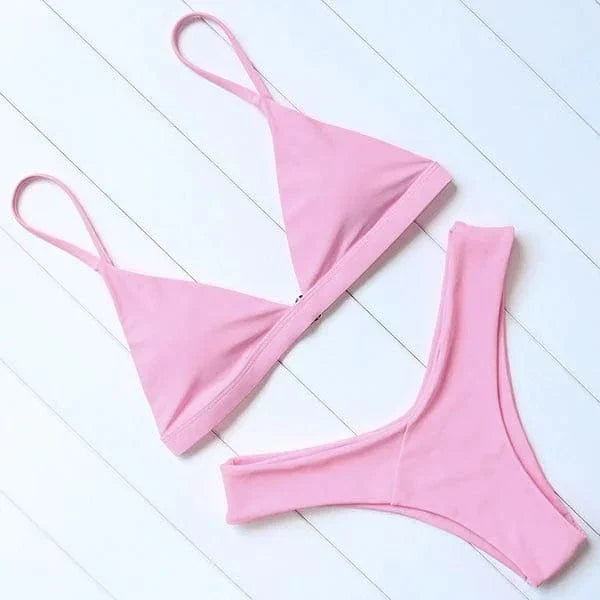 Simple Two-Piece Bikini – Trendy & Elegant Swimwear for Summer Fun