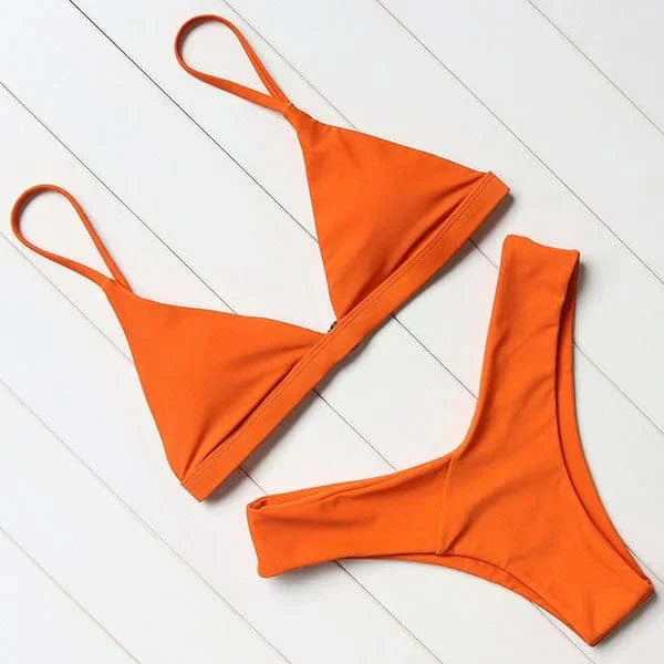 Simple Two-Piece Bikini – Trendy & Elegant Swimwear for Summer Fun