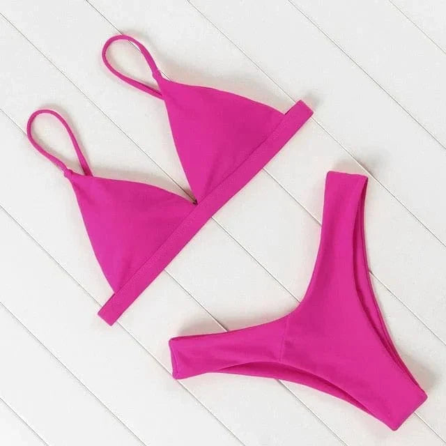 Simple Two-Piece Bikini – Trendy & Elegant Swimwear for Summer Fun