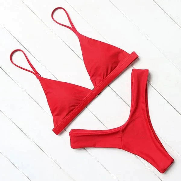 Simple Two-Piece Bikini – Trendy & Elegant Swimwear for Summer Fun