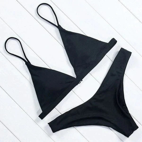 Simple Two-Piece Bikini – Trendy & Elegant Swimwear for Summer Fun