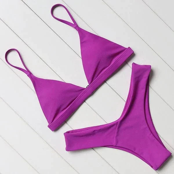 Simple Two-Piece Bikini – Trendy & Elegant Swimwear for Summer Fun