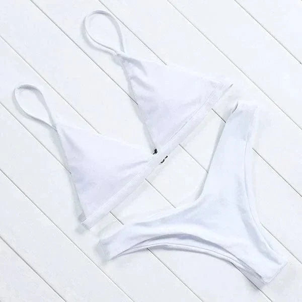 Simple Two-Piece Bikini – Trendy & Elegant Swimwear for Summer Fun
