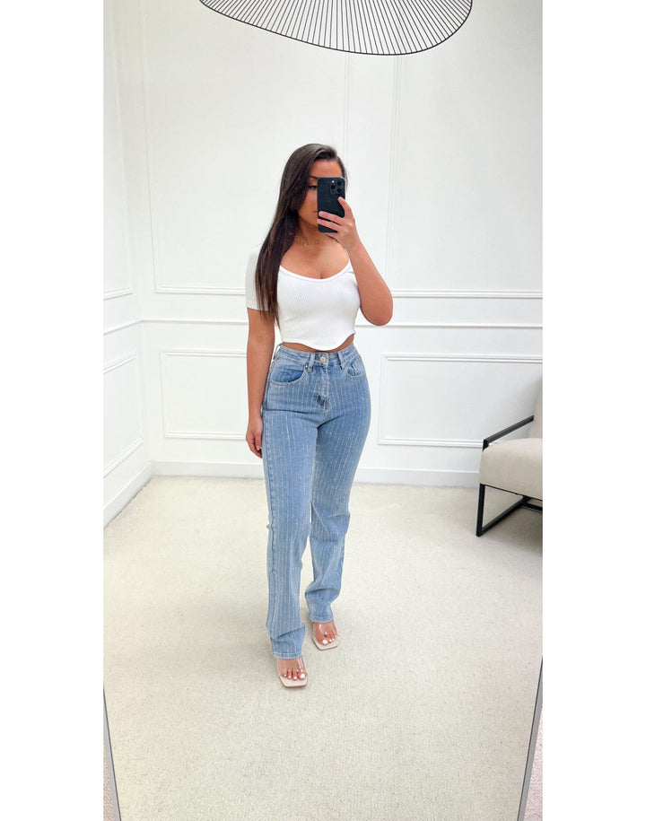 Diamond Denim Jeans – Chic & Trendy Casual Wear