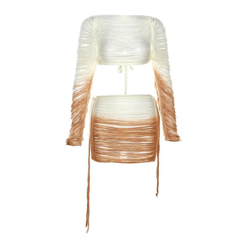 Self Tie Mini Skirt Set – Trendy & Stylish Outfit for Any Occasion