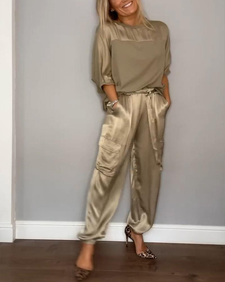 Stylish Women's Long Sleeve Top & Pants Set – Chic & Versatile Outfit
