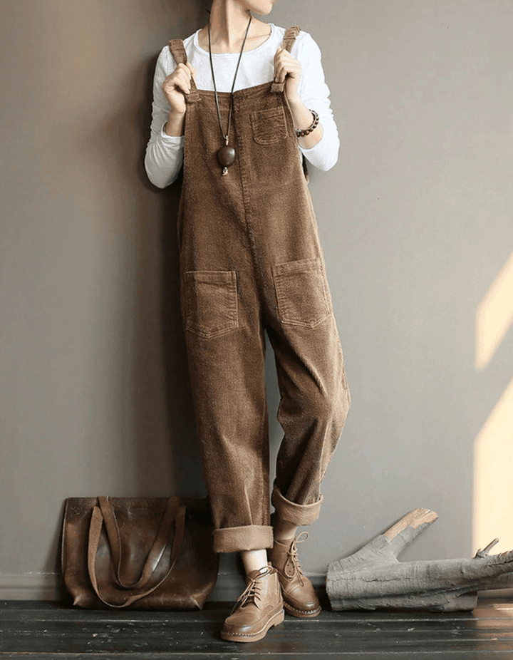High-Waist Velvet Overall – Trendy & Chic Statement Piece