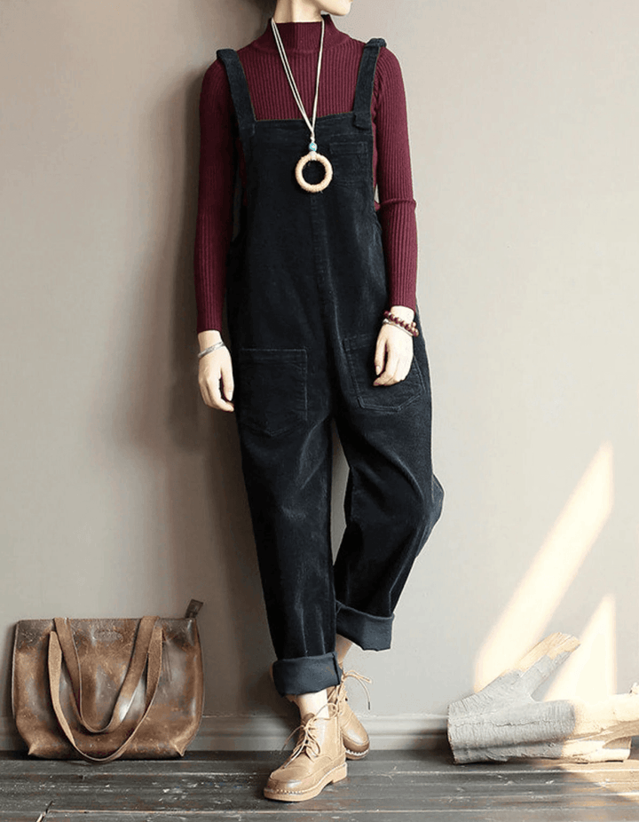 High-Waist Velvet Overall – Trendy & Chic Statement Piece